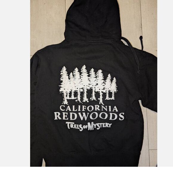 California Redwoods Trees Of Mystery Black Hoodie Mens Size S - Picture 1 of 4